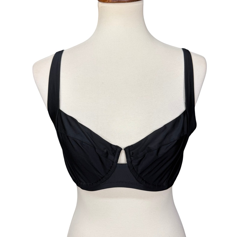 Aerie Bra Womens 36D‎ Black Unlined Underwire Balconette Stretch UPF 50 NWT